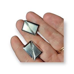 Vintage Spiedel silver shield cufflinks